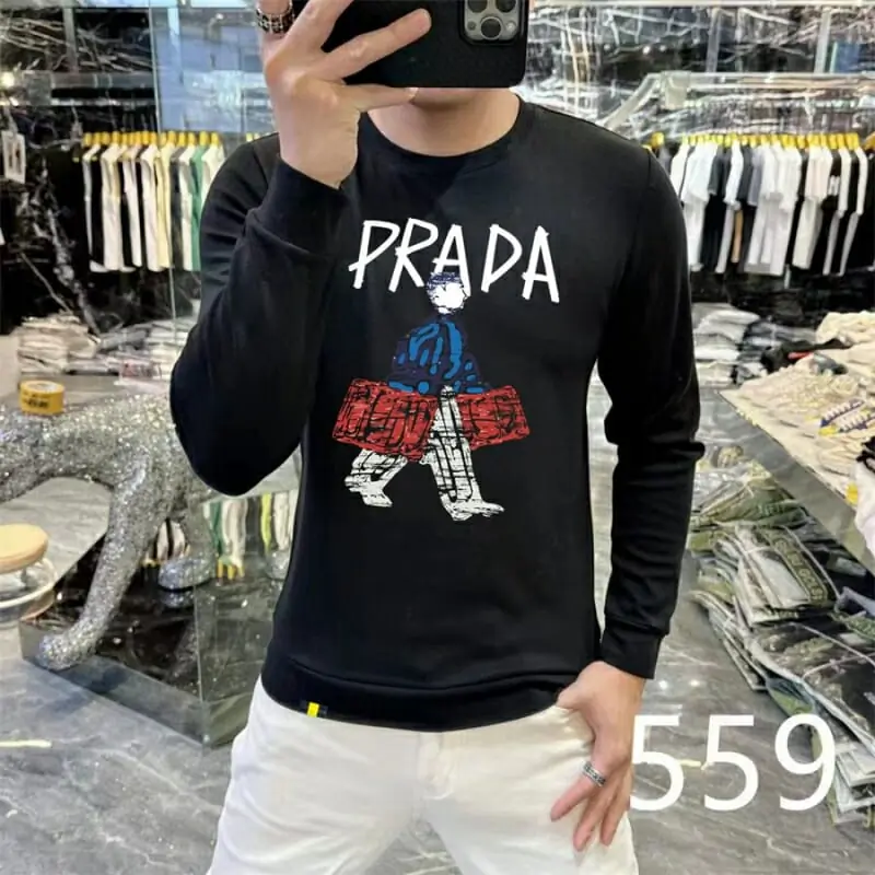 prada sweatshirt manches longues pour homme s_1267544